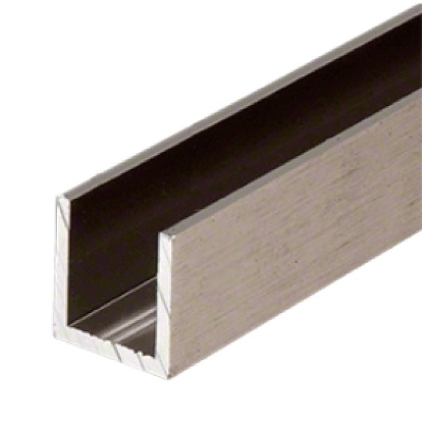 CSDCD38, U Channel for 3/8" Shower Door Fixed Panel Brushed Nickel